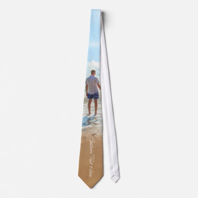 Custom Photo and Text Neck Tie Your Summer Design (Front)