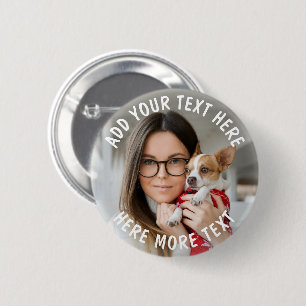 Custom Photo and Text Or Name 6 Cm Round Badge