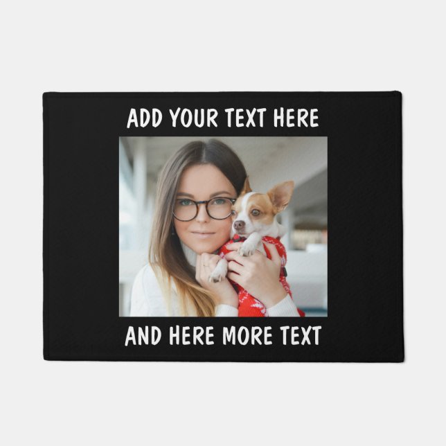 Custom Photo and Text Or Name Door Mat (Front)