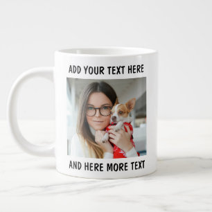 Custom Photo and Text Or Name Large Coffee Mug