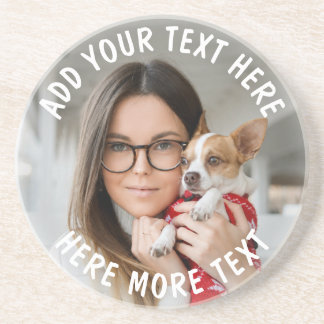Custom Photo and Text Or Name Sandstone Coaster