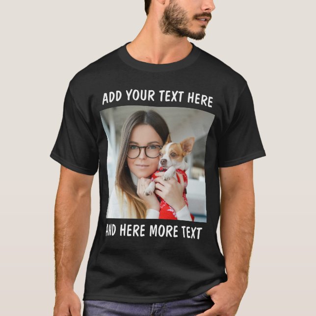Custom Photo and Text Or Name T-Shirt (Front)