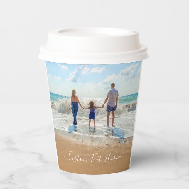 Custom Photo and Text Paper Cups Your Own Design (Front)