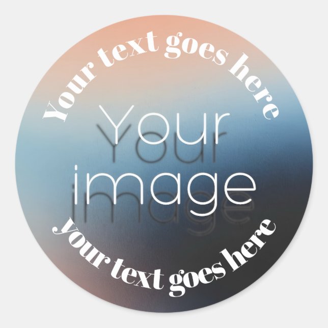 Custom Photo and text party function round Classic Round Sticker (Front)