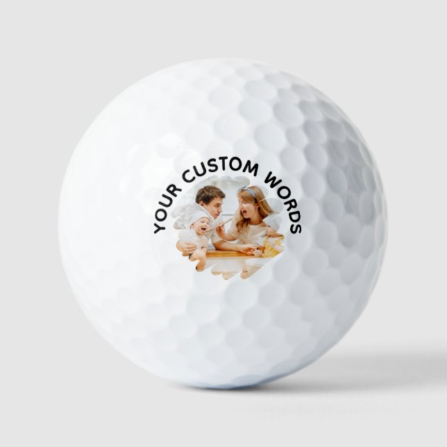 Custom Photo and Text Perfect Gift for Golfers Golf Balls (Front)