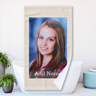 Custom Photo and Text Personalised Bath Hand Towel