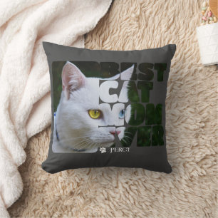 Custom Photo And Text Personalised Best Cat Mum Cushion