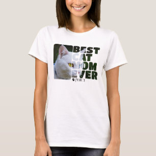 Custom Photo And Text Personalised Best Cat Mum T-Shirt