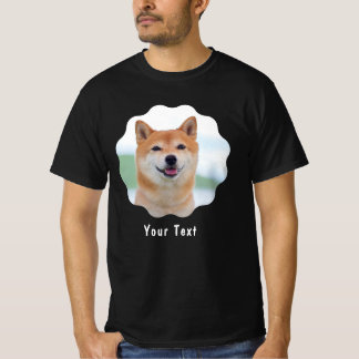 Custom Photo and Text Personalised Black T-Shirt