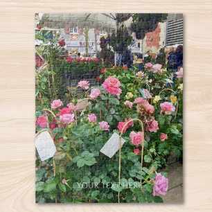 Custom Photo And Text Personalised Floral Jigsaw Puzzle