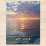 Custom Photo And Text Personalised  Jigsaw Puzzle<br><div class="desc">This jigsaw puzzle is printed with a sunset,  photographed in the south of France.
It is customisable,  you can upload your photo and add a name or inspirational quote.</div>