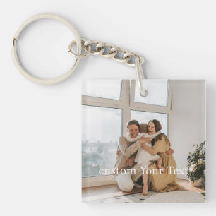 Custom photo and text Personalised Key Ring