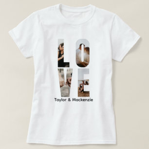 Custom Photo And Text Personalised LOVE T-Shirt