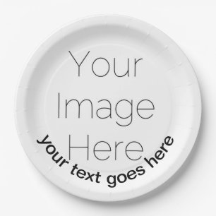 custom photo and text personalised party Paper Plate