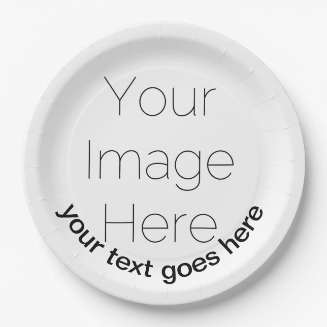 custom photo and text personalised party Paper Plate (Front)