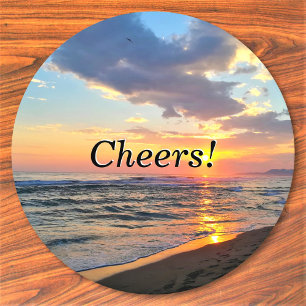 Custom Photo and Text Personalised Round Paper Coaster