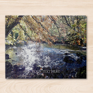 Custom Photo And Text Personalised Scenic River Jigsaw Puzzle