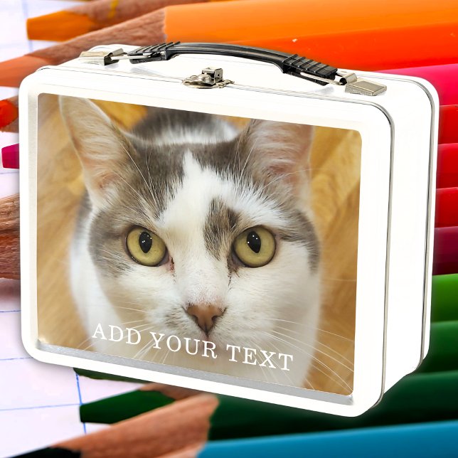 Custom Photo And Text Personalised White Lunchbox (Creator Uploaded)