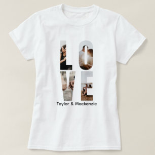 Custom Photo And Text Personalized LOVE T-Shirt