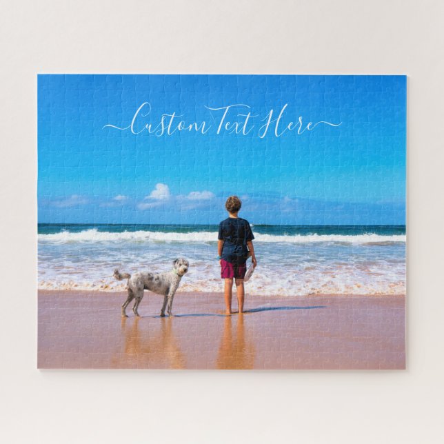 Custom Photo and Text Puzzle Your Own Design (Horizontal)
