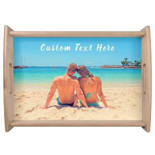 Custom Photo and Text Serving Tray Your Own Design