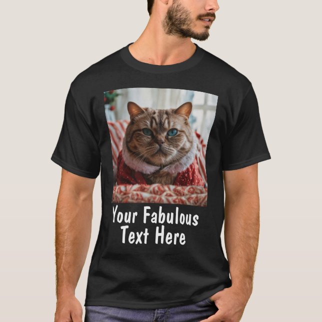 Custom Photo and Text Simple T-Shirt (Front)
