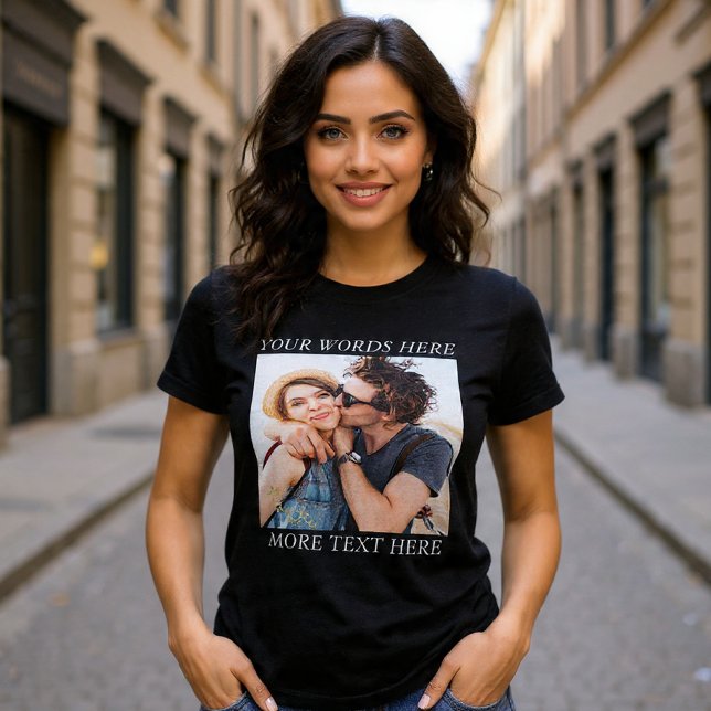 Custom Photo and Text T-Shirt (Creator Uploaded)