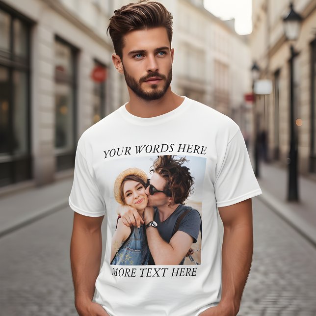 Custom Photo and Text T-Shirt (Creator Uploaded)