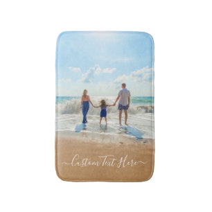 Custom Photo and Text - Unique Your Own Design  Bath Mat