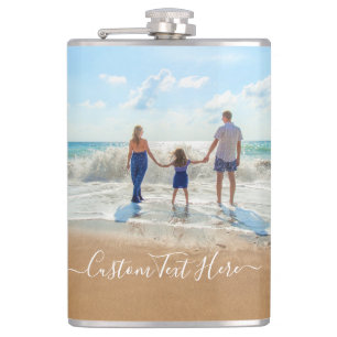 Custom Photo and Text - Unique Your Own Design - Hip Flask