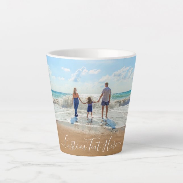 Custom Photo and Text - Unique Your Own Design  Latte Mug (Front)