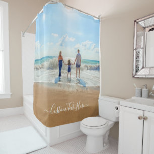 Custom Photo and Text - Unique Your Own Design -   Shower Curtain