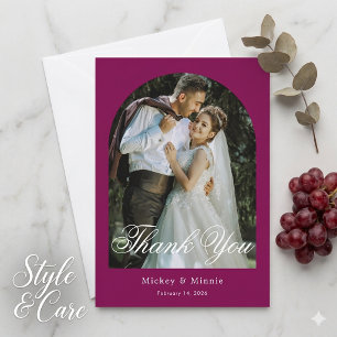 Custom Photo and Text Wine Wedding Thank You Card