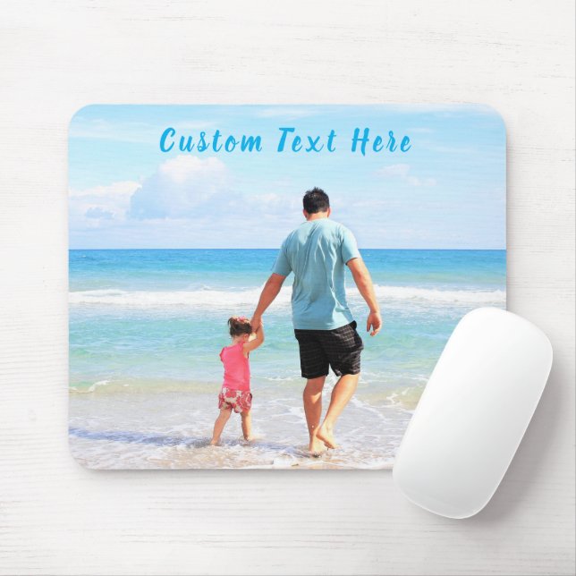 Custom Photo and Text - Your Own Design - Best DAD Mouse Pad (With Mouse)