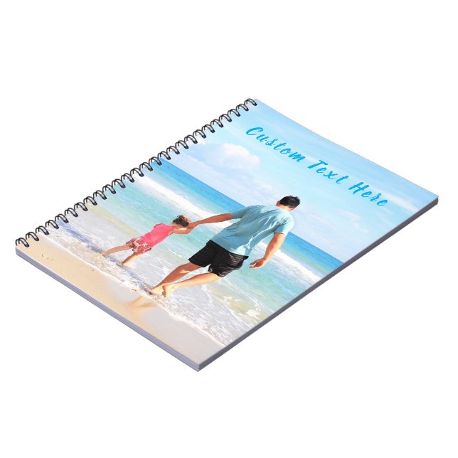 Custom Photo and Text - Your Own Design - Best DAD Notebook (Left Side)