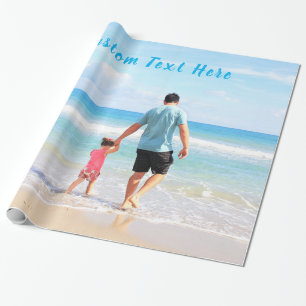 Custom Photo and Text - Your Own Design - Best DAD Wrapping Paper