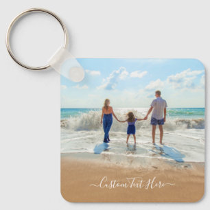 Custom Photo and Text Your Own Design Best Family Key Ring