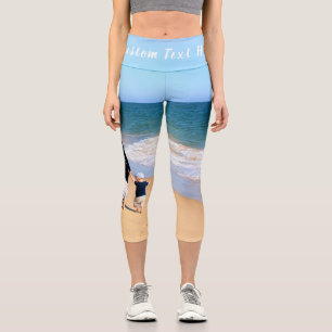 Custom Photo and Text - Your Own Design - Best MOM Capri Leggings