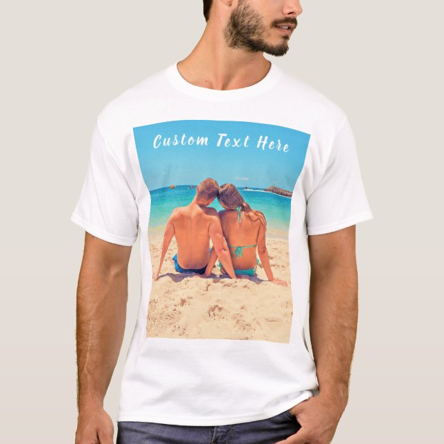 Custom Photo and Text - Your Own Design  Customise T-Shirt (Front)