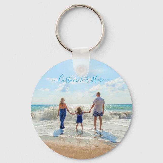 Custom Photo and Text - Your Own Design - Family Key Ring (Front)