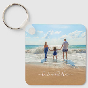 Custom Photo and Text - Your Own Design - Family  Key Ring