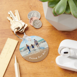 Custom Photo and Text - Your Own Design - Family  Key Ring