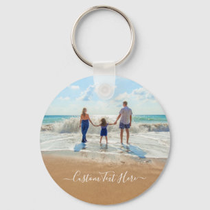 Custom Photo and Text - Your Own Design - Family Key Ring