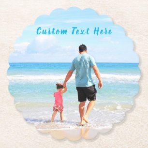 Custom Photo and Text - Your Own Design - For Dad Paper Coaster