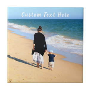 Custom Photo and Text - Your Own Design - For Mum Ceramic Tile
