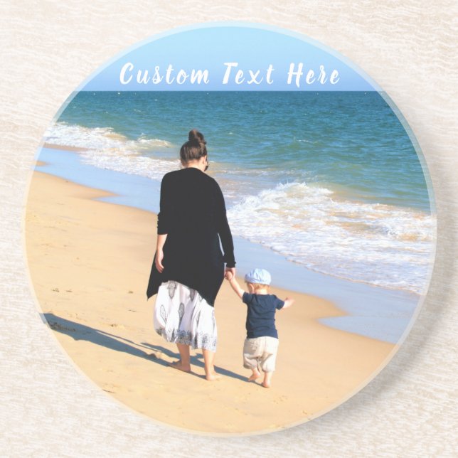 Custom Photo and Text - Your Own Design - For Mum Coaster (Front)