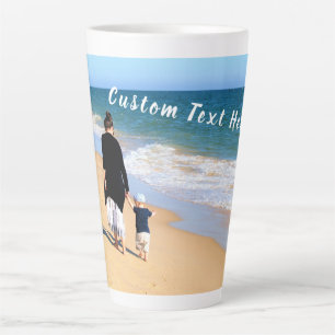 Custom Photo and Text - Your Own Design - For Mum Latte Mug
