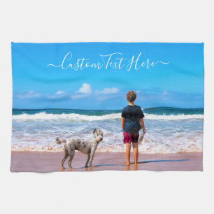 Custom Photo and Text - Your Own Design - My Dog Tea Towel