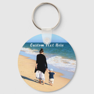 Custom Photo and Text - Your Own Design - My MOM Key Ring
