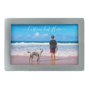 Custom Photo and Text - Your Own Design - My Pet   Belt Buckle